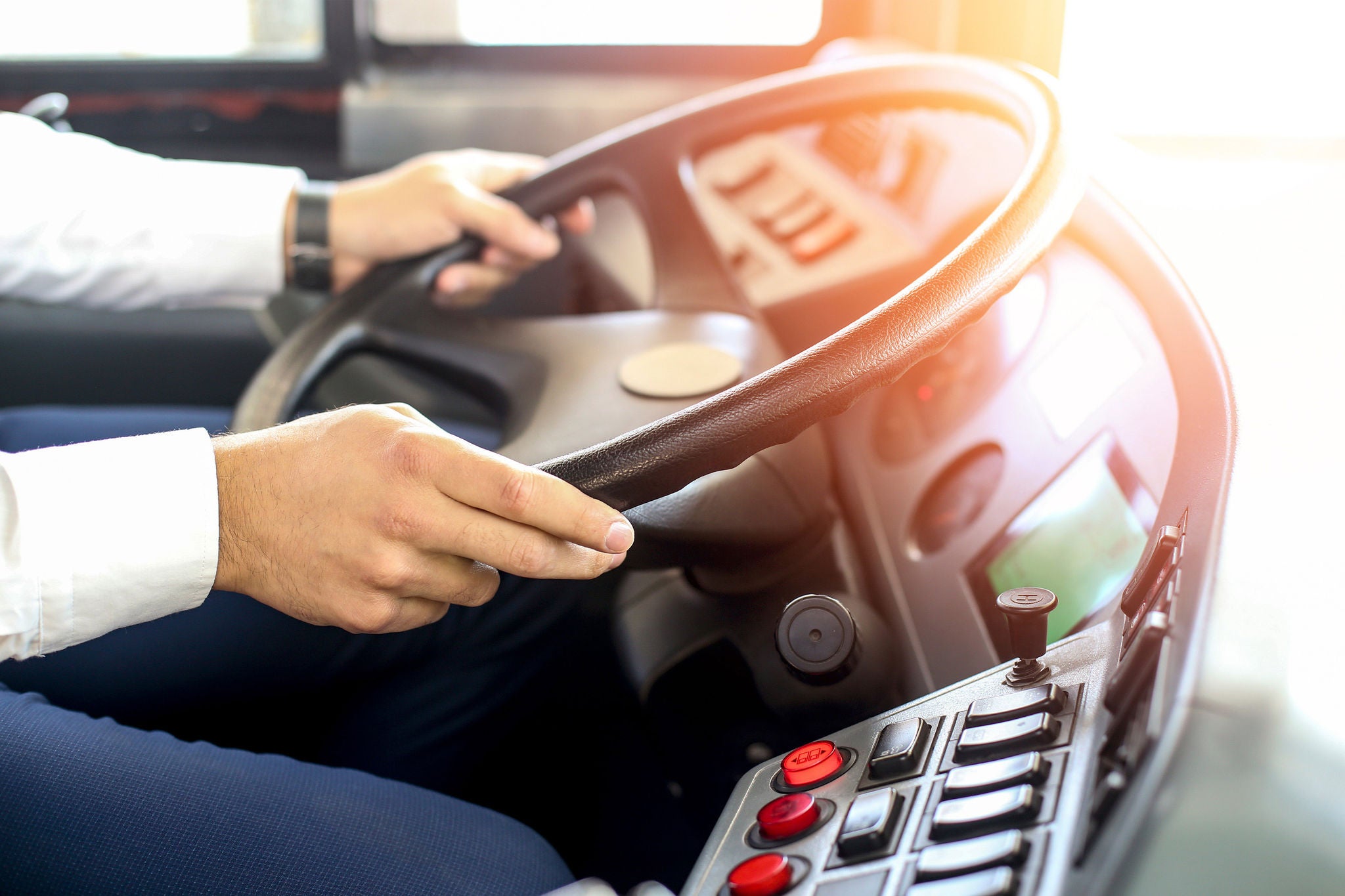 man driving a bus