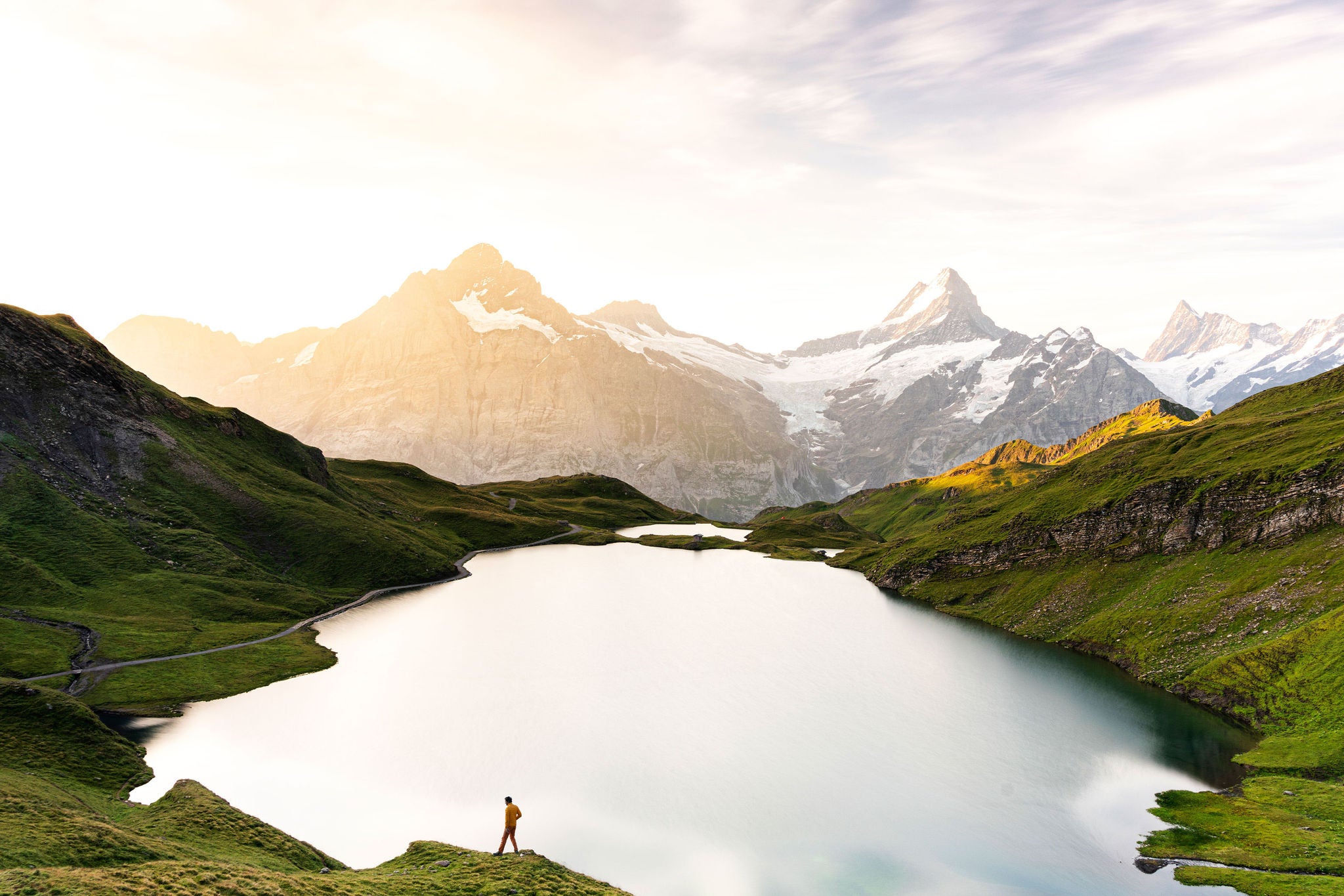 Nebel in der Morgendämmerung am Bachalpsee